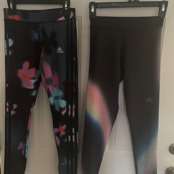 Girls ADIDAS leggings 2 PAIR LOT Aeroready Girls M 10-12 - Picture 6 of 16